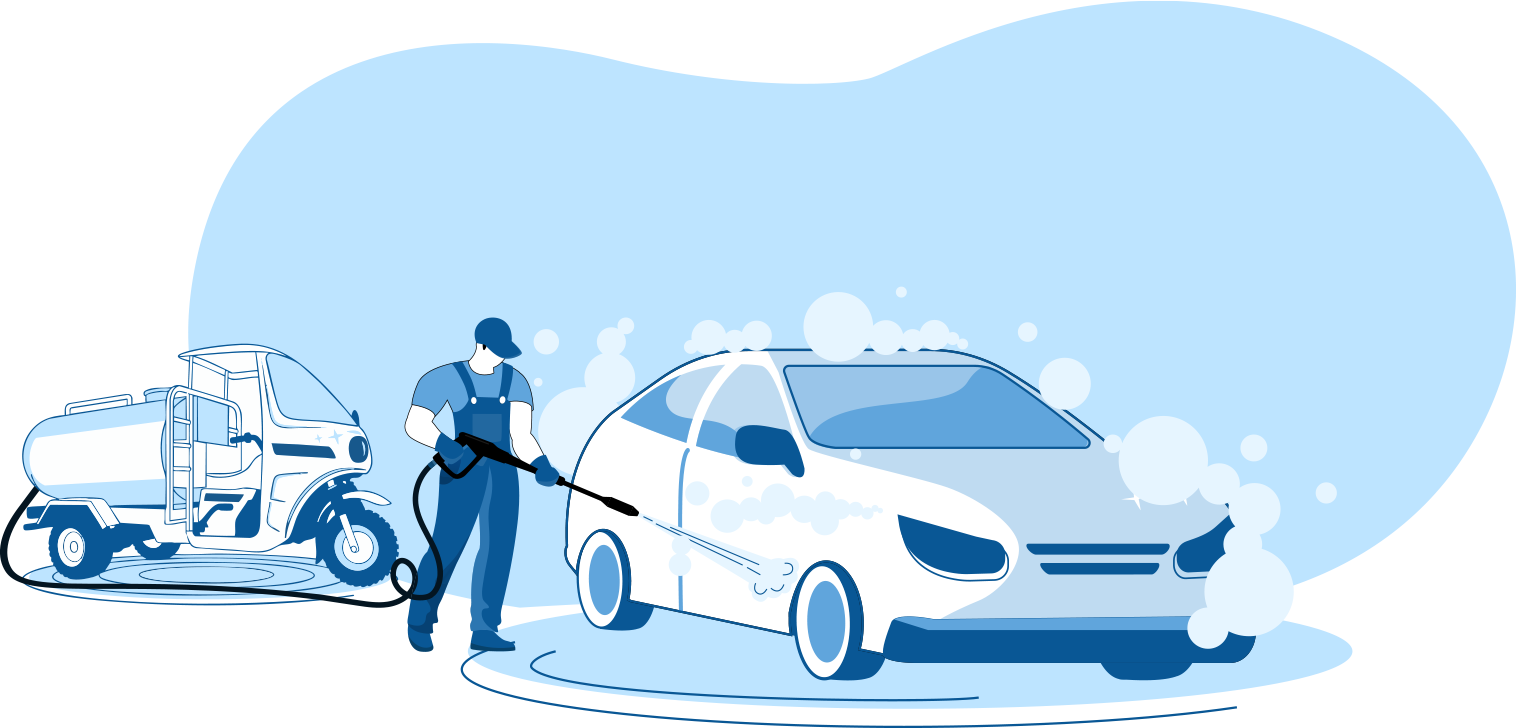 Illustration d'un lavage mobile d'automobile